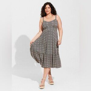 Torrid Black and Tan Geometric Spaghetti Strap Dress Size 4X